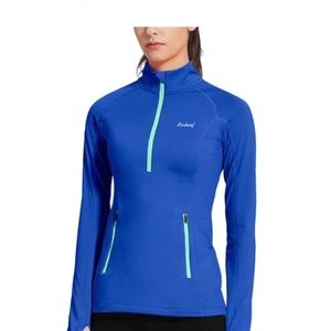 BALEAF Women's Thermal Fleece Pullover Tops Half Zip Thumbholes Winter Long Slv